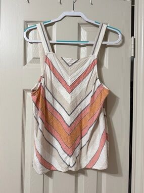 bp. Striped Cream, Pink & Orange Chevron Tank